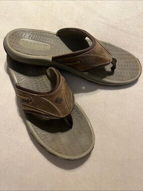 EUC SPERRY Top Siders Men's Leather Flip-Flops
